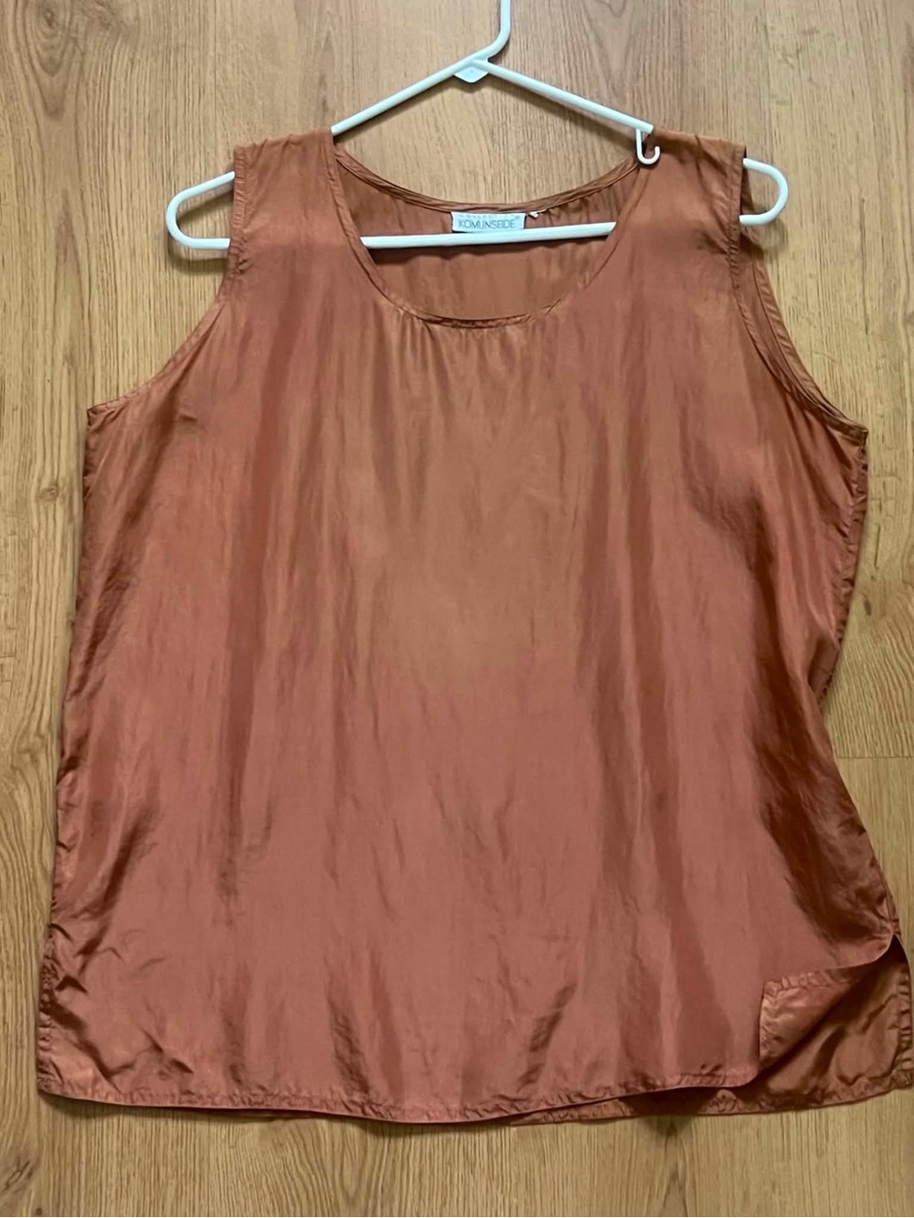 Silk Tank Top in Rust